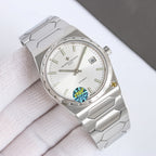 Vacheron Constantin wristwatch with white dial and steel link bracelet