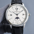 Vacheron Constantin automatic wristwatch, silver case, cream dial, black leather strap