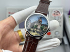 Vacheron Constantin wristwatch with brown leather strap and round city dial