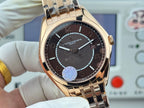Vacheron Constantin gold-tone wristwatch close-up with black dial and subdial
