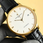 Vacheron Constantin automatic wristwatch with white dial, gold-tone case, date 28