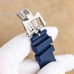 Vacheron Constantin wristwatch, steel clasp and lugs, blue rubber strap