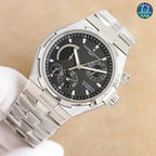 Vacheron Constantin automatic watch with black dial and steel bracelet, multi-dial layout