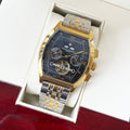 Vacheron Constantin two-tone wristwatch with black dial and gold-tone bezel, in box