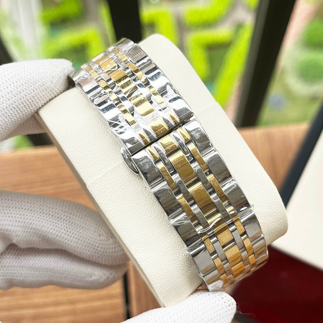 Vacheron Constantin two-tone metal bracelet with alternating silver and gold links