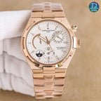 Vacheron Constantin automatic watch with rose gold case, white dial, rose gold bracelet
