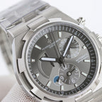 Vacheron Constantin men's automatic wristwatch with black dial and steel bracelet
