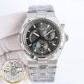 Vacheron Constantin men's automatic wristwatch with black dial and steel bracelet