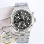 Vacheron Constantin men's automatic wristwatch with black dial and steel bracelet