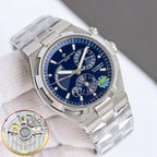 Vacheron Constantin automatic wristwatch with blue dial, steel bracelet, side buttons