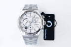 Vacheron Constantin watch with silver-tone metal bracelet and white dial, date window