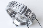 Vacheron Constantin watch side view with silver-tone metal bracelet and crown