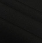 Black T-shirt fabric weave and seam detail
