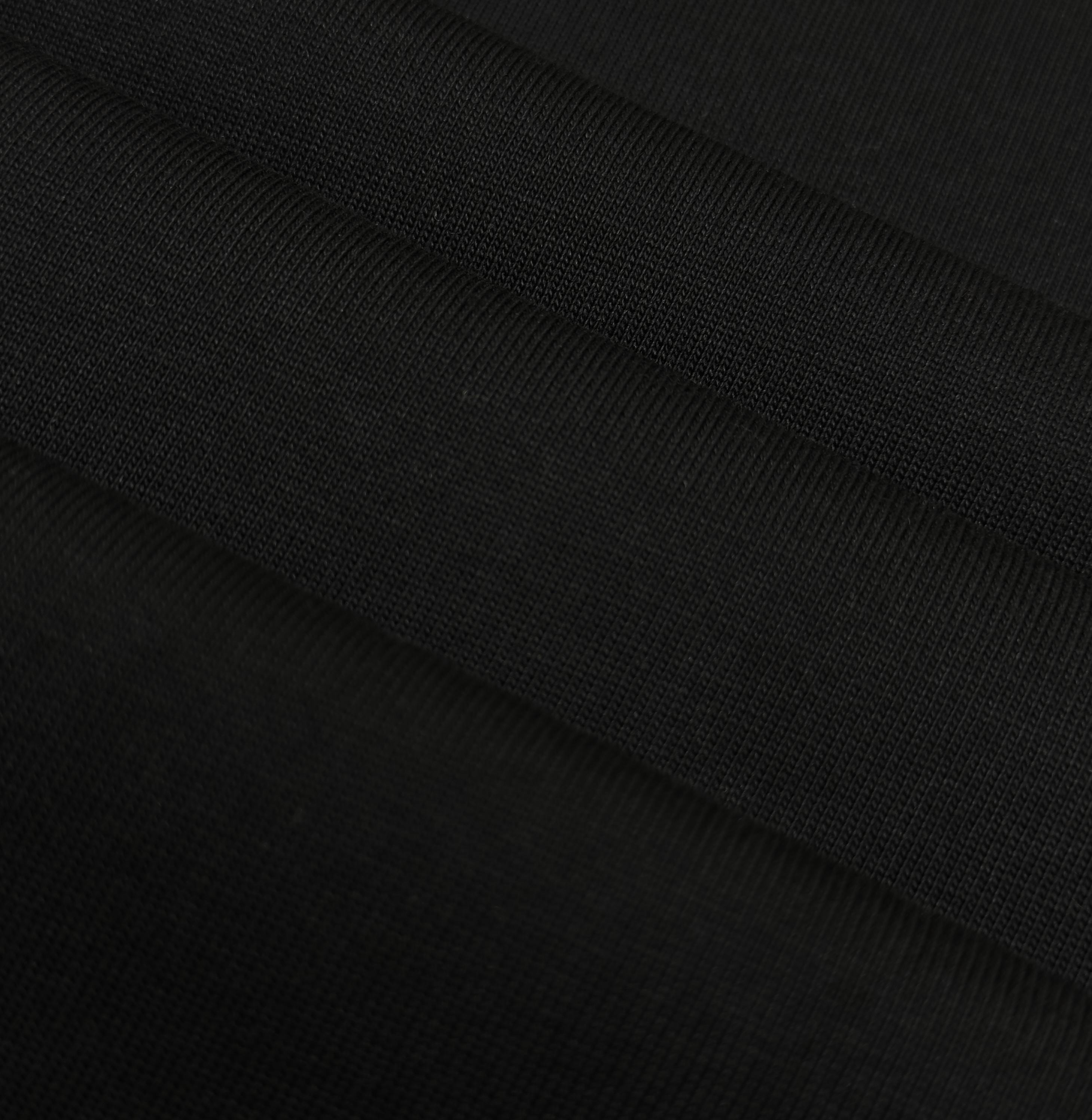 Black T-shirt fabric weave and seam detail