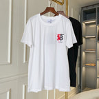 White Burberry logo T-shirt with red and black crest and 1856 print
