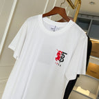 White Burberry logo T-shirt with red knight crest and black B icon