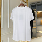 White Burberry T-shirt back view with plain crew neck