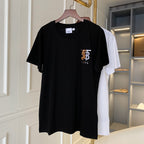 Burberry black short-sleeve T-shirt with embroidered logo at chest