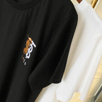 Burberry black short-sleeve T-shirt sleeve and chest logo detail
