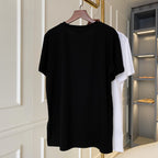 Burberry black short-sleeve T-shirt on hanger, crew neck and logo chest