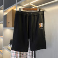 Black Burberry drawstring shorts with ribbed waistband and interior cords