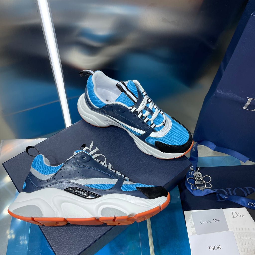 Dior unisex sneakers in blue and navy with black accents and white sole