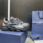 Low-profile lace-up sneakers with silver logo-print upper and dark rubber sole