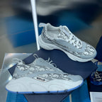 Dior unisex sneakers in light blue and white with Dior Oblique logo print