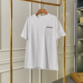 White Burberry crew-neck T-shirt with small chest logo, short sleeves