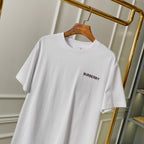 White Burberry crew-neck T-shirt on hanger, short sleeves with chest logo