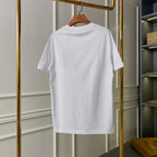 White Burberry crew-neck T-shirt on hanger, short sleeves, rear view