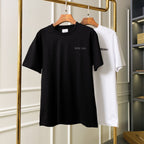 Black short-sleeve T-shirt with small BURBERRY logo on the chest