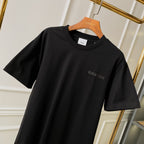 Black short-sleeve T-shirt with rounded crew neck and chest BURBERRY logo