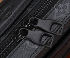 Louis Vuitton briefcase zipper and black pull hardware closeup