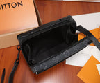 Louis Vuitton monogram briefcase bag with open top and black interior