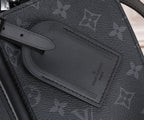 Louis Vuitton monogram tote interior pocket with embossed logo patch