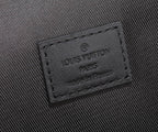 Louis Vuitton bag logo patch on textured lining with embossed brand mark