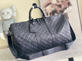 Men's Louis Vuitton monogram duffel bag, dark gray, handles and shoulder strap