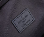 Louis Vuitton inner label patch stitched on dark fabric lining