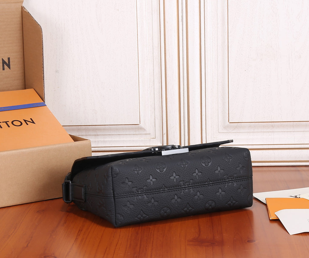 Louis Vuitton monogram crossbody bag with long strap, dark