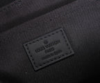 Dark monogram bag label patch with embossed text
