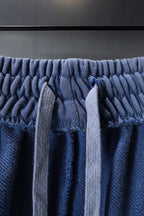 Balenciaga blue drawstring shorts with elastic waistband and gathered front