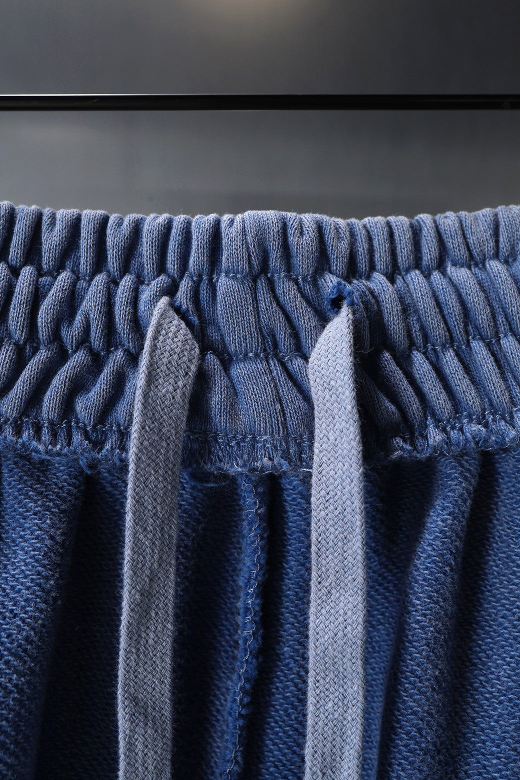 Balenciaga blue drawstring shorts with elastic waistband and gathered front