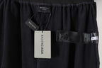 Balenciaga shorts with interior tags and elastic waist, dark fabric
