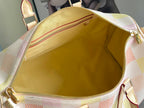 Louis Vuitton bag interior with zip opening and beige lining