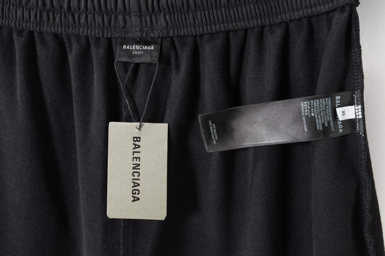 Balenciaga pants black with internal size and care labels near the waistband