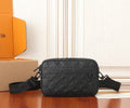 Louis Vuitton monogram crossbody bag with front zip pocket and adjustable strap