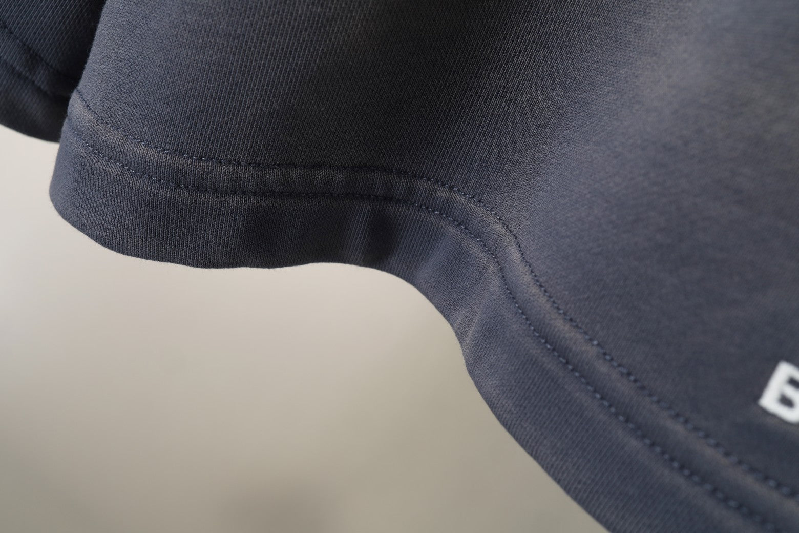 Balenciaga shorts hem stitching, dark gray fabric