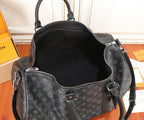 Men's Louis Vuitton monogram duffel bag open top with interior zip pocket