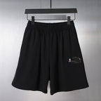 Balenciaga black shorts with elastic waistband and small logo patch